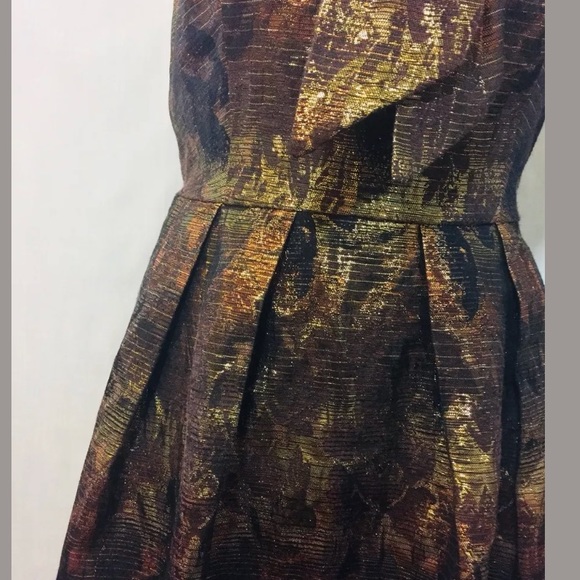 Anthropologie Eva Franco Metallic Gold Dress - Picture 5 of 8